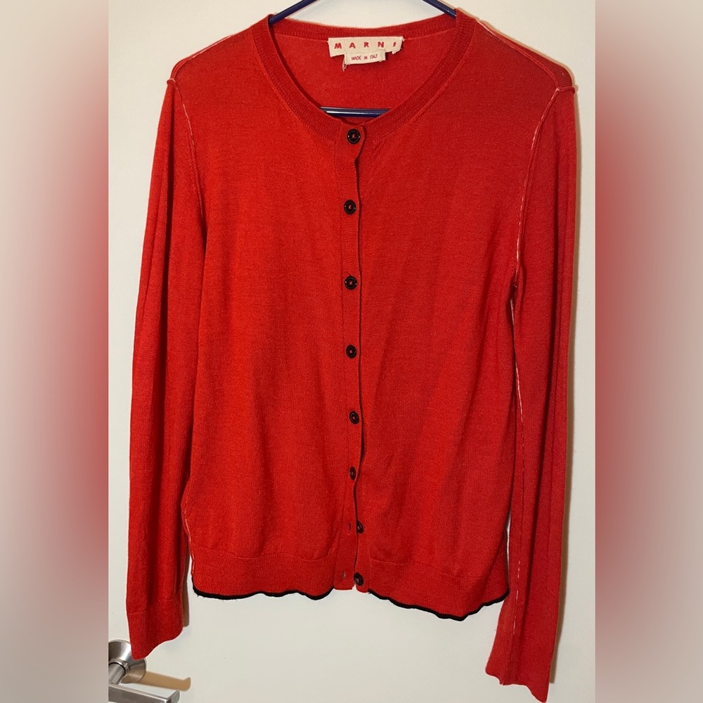 Marni Orange Button-Up cardigan Wool/silk M 44